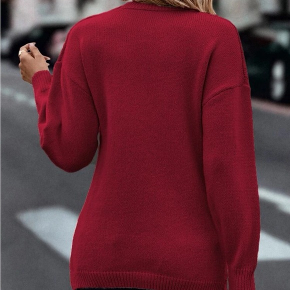 New V neck crossover cable knit sweater - Picture 5 of 6